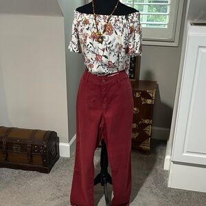 Pistola Burgundy Wide Leg Pants